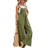 Solid Color Strappy Loose Flared Leg Jumpsuit
