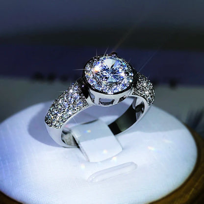 925 Sterling Silver Cubic Zirconia Solitaire Ring for Women