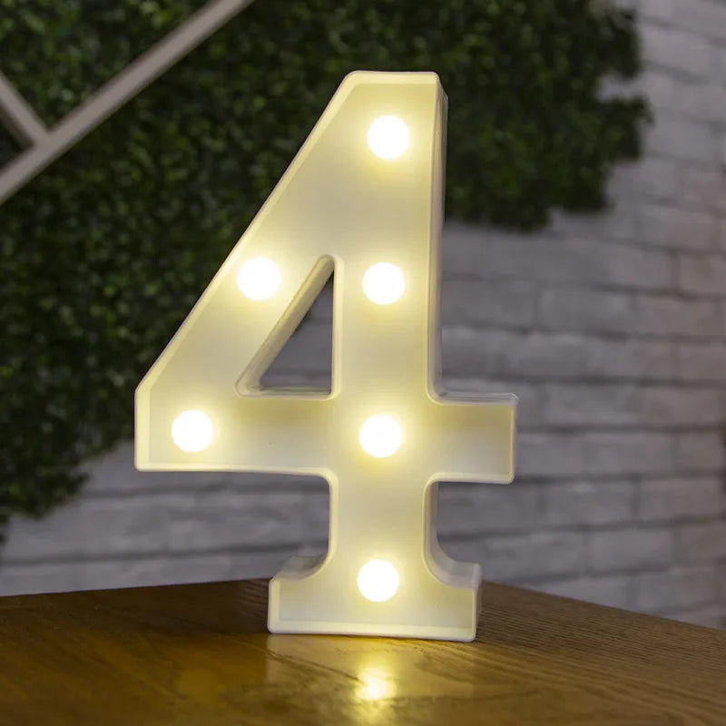 Alphabet Letter & Number LED Marquee Lights - Warm White Light-Up Decor