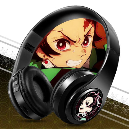 Anime Print Demon Slayer Headphones with Mic