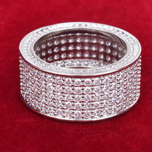 5 Row  Cubic Zircon Iced Men's Ring