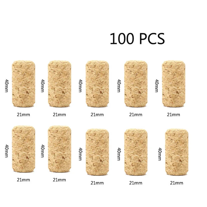 100 Pcs Natural Wine Bottle Corks and Seals Heat Shrink Capsules with Tear Tab