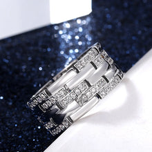 Huitan Silver Cubic Zirconia Ring