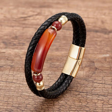 Genuine Leather Multilayer Natural Stone Bracelet