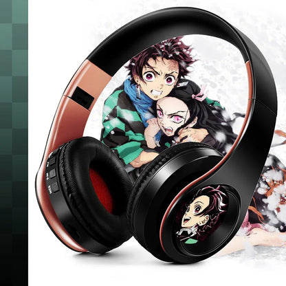 Anime Print Demon Slayer Headphones with Mic