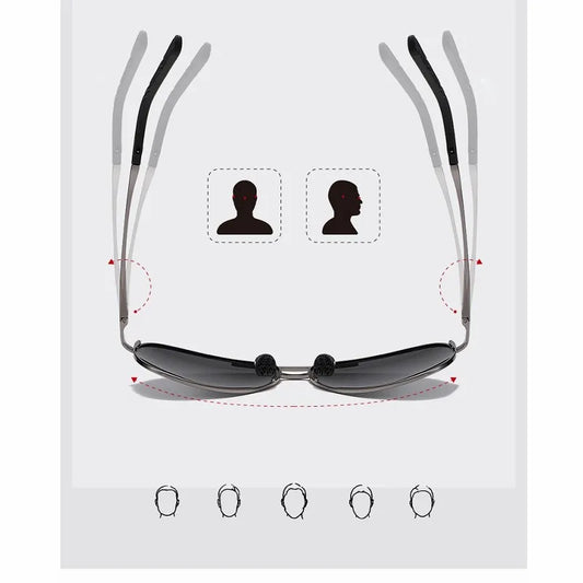 Polarized Photochromic Metal Frame Aviator Sunglasses