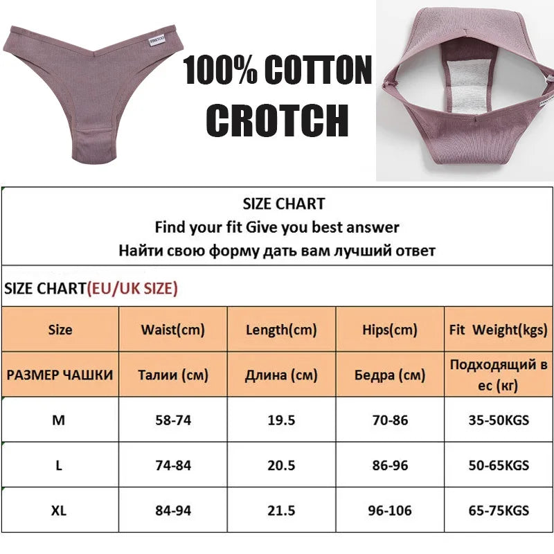 5PCS Cotton Thongs