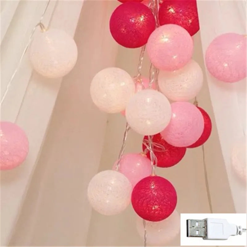 10/20/40 LED Cotton Thread Ball String Lights, Warm Fairy Lights for Home & Event Decor