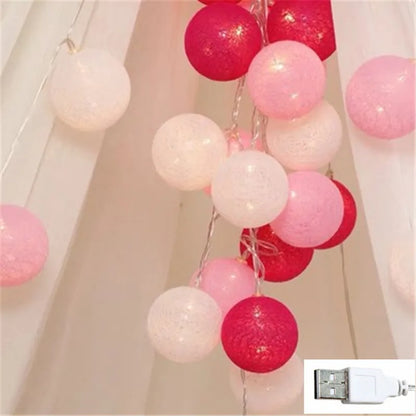 10/20/40 LED Cotton Thread Ball String Lights, Warm Fairy Lights for Home & Event Decor