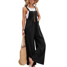 Solid Color Strappy Loose Flared Leg Jumpsuit