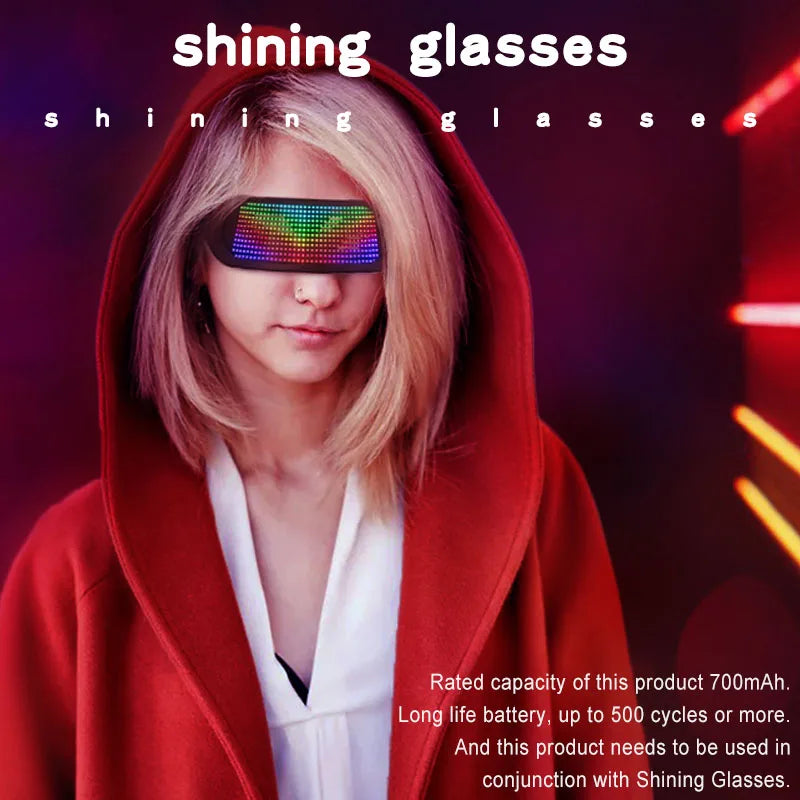 Futuristic RGB LED Light-Up Visor Glasses