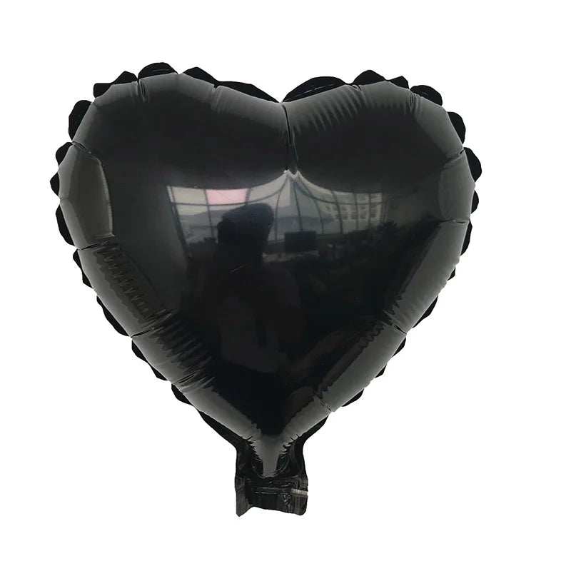 10pcs 10" Heart Shape Foil Balloons