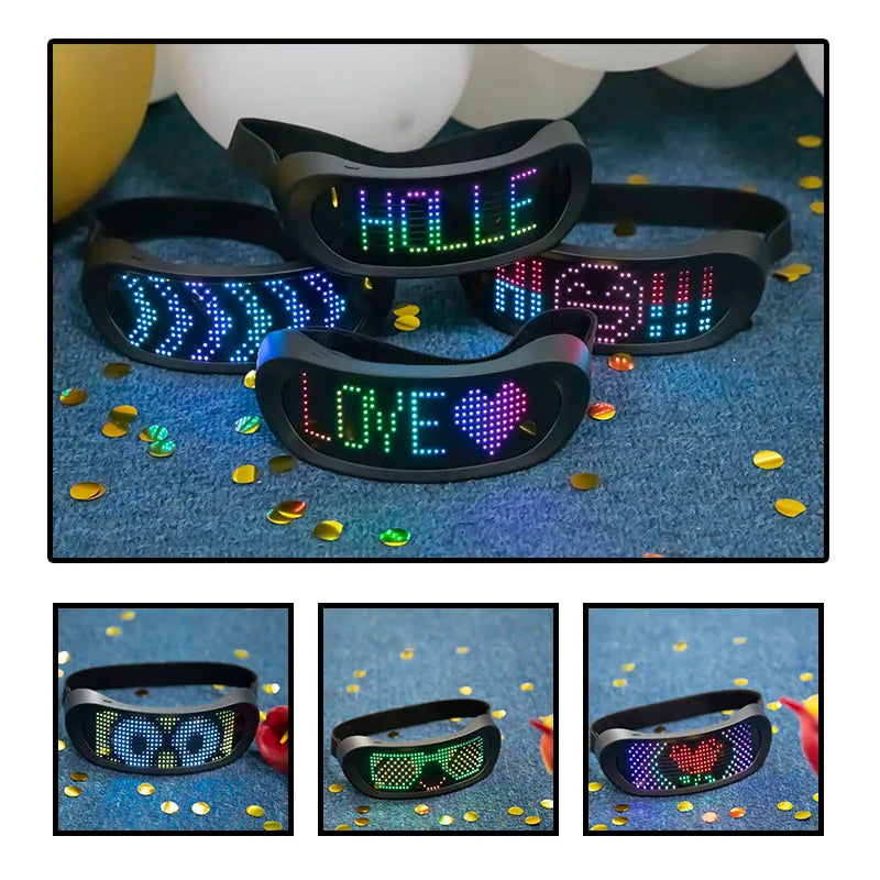 Futuristic RGB LED Light-Up Visor Glasses