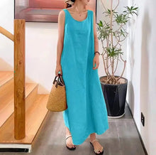 Classic Simple Sleeveless Solid Color Long Dress