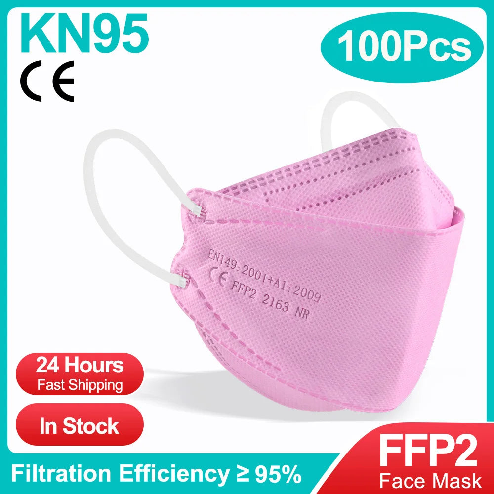 KN95 FFP2 Adult 4-Layer Fish Mask (50 / 100 Pack)