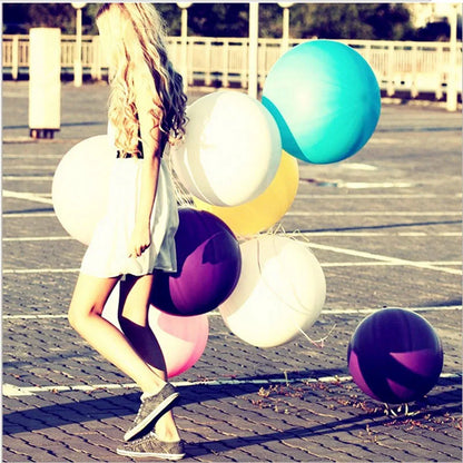 36-Inch Large Pastel Latex Balloons - Round Giant Candy Party Balloons for Weddings & Birthdays