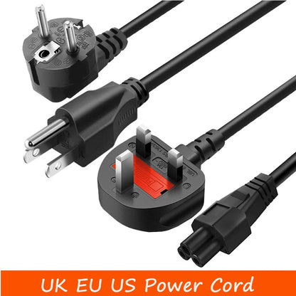 Universal IEC C5 3-Prong Laptop Power Cord & Extension Cable