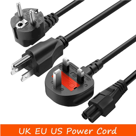 Universal IEC C5 3-Prong Laptop Power Cord & Extension Cable
