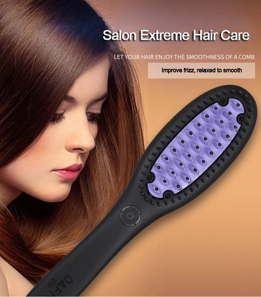 2-in-1 Ceramic Hair Straightener & Smoothing Brush