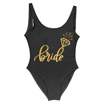 Bride Tribe Print One Piece Swimsuit
