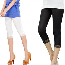 Elastic Lace Thin Three Quarter Length Leggings