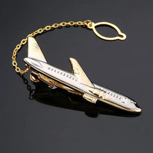 Gold Plated Airplane Shape Tie Clip