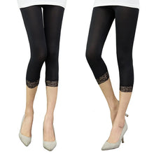 Elastic Lace Thin Three Quarter Length Leggings