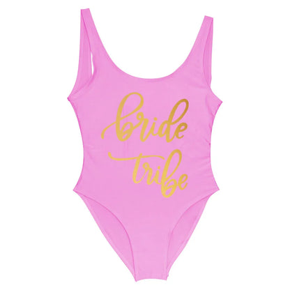 Bride Tribe Print One Piece Swimsuit