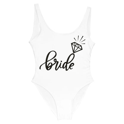 Bride Tribe Print One Piece Swimsuit