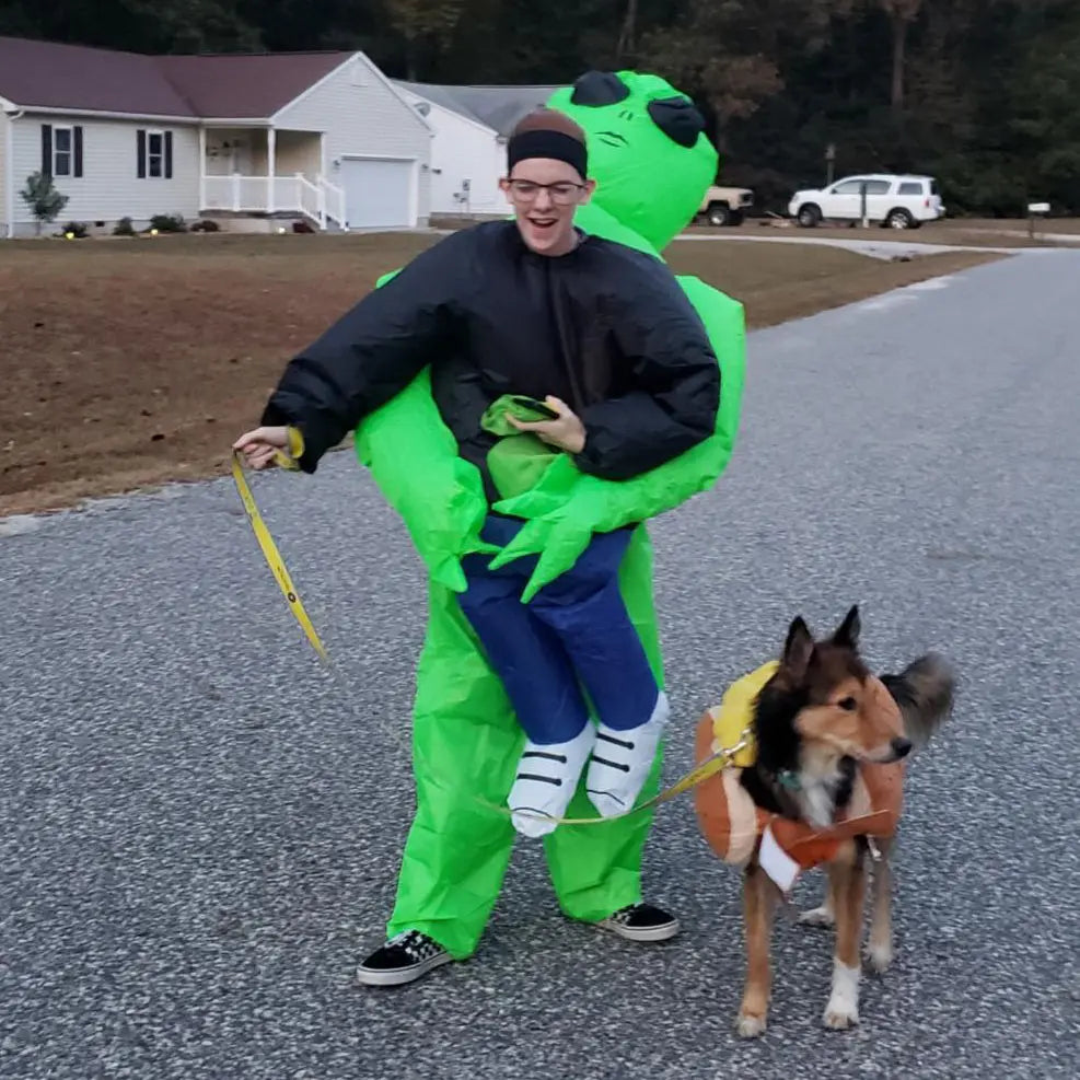 Funny Green Alien Inflatable Costume - Adult & Kids Blow Up Cosplay Outfit