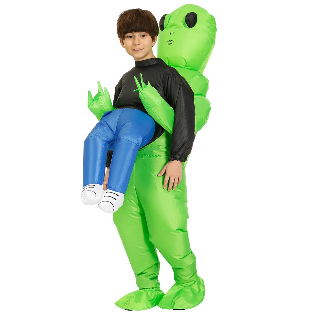 Funny Green Alien Inflatable Costume - Adult & Kids Blow Up Cosplay Outfit