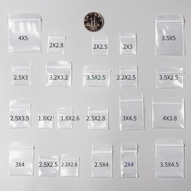 100pcs Mini Zip Lock Bags