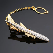 Gold Plated Airplane Shape Tie Clip