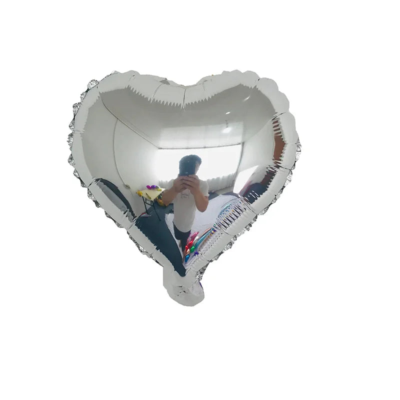 10pcs 10" Heart Shape Foil Balloons