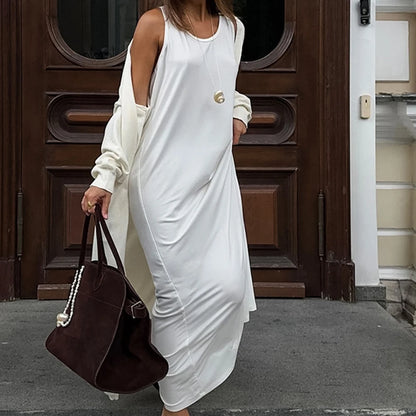 Casual Scoop Neck Sleeveless Loose Long Dress