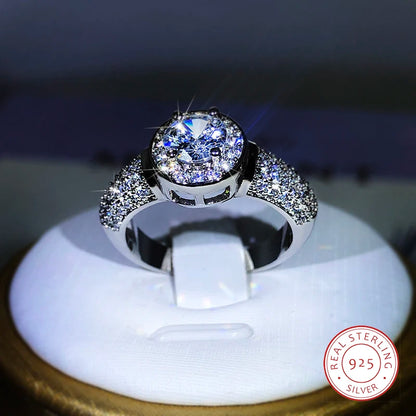 925 Sterling Silver Cubic Zirconia Solitaire Ring for Women