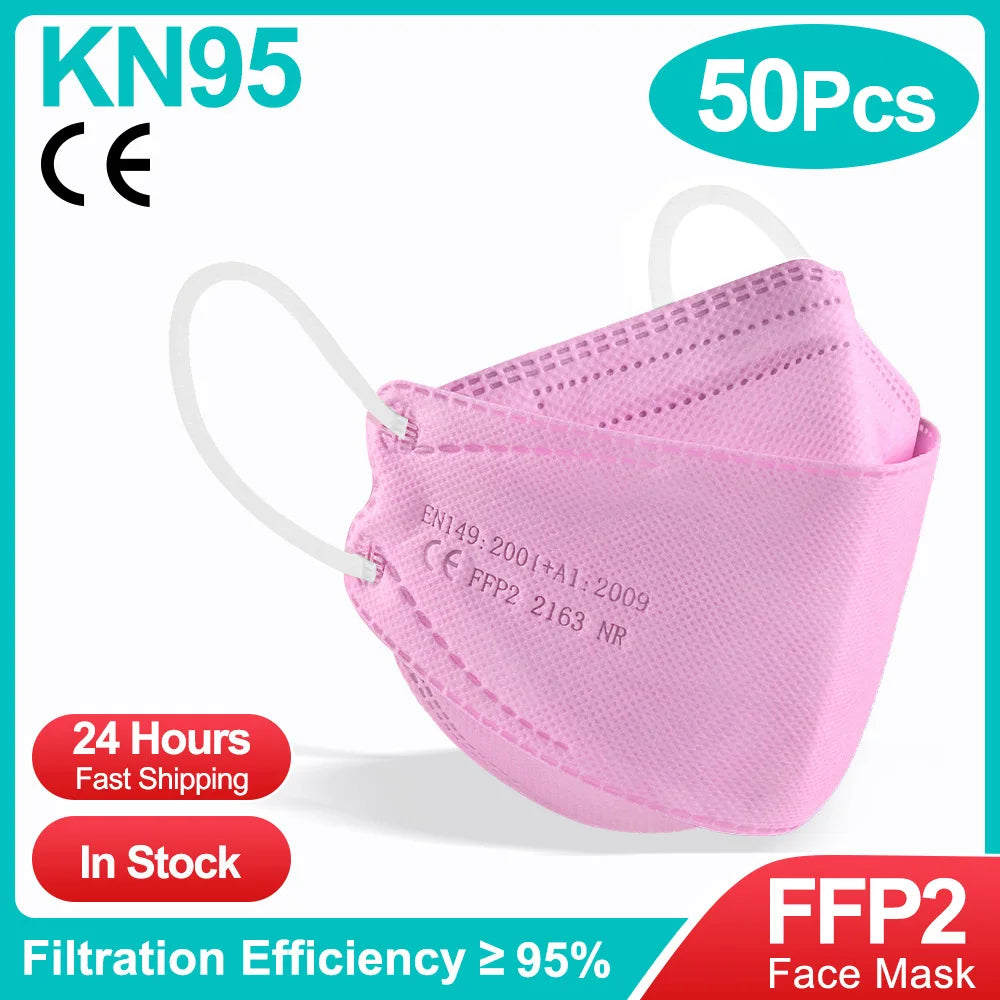KN95 FFP2 Adult 4-Layer Fish Mask (50 / 100 Pack)