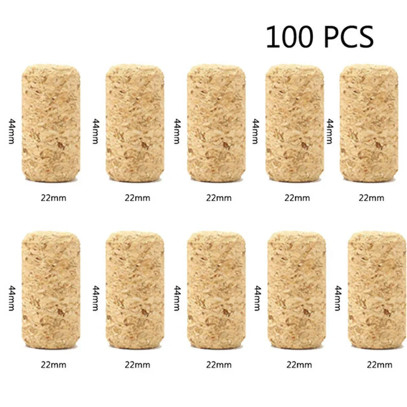 100 Pcs Natural Wine Bottle Corks and Seals Heat Shrink Capsules with Tear Tab