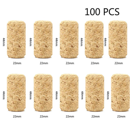 100 Pcs Natural Wine Bottle Corks and Seals Heat Shrink Capsules with Tear Tab