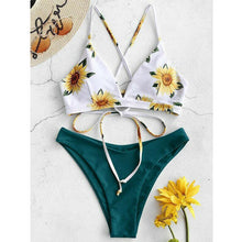 Sunflower Printed Bikini Set