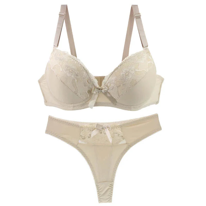 DaiNaFang Women's Lace Push-Up Bra & Panty Lingerie Set
