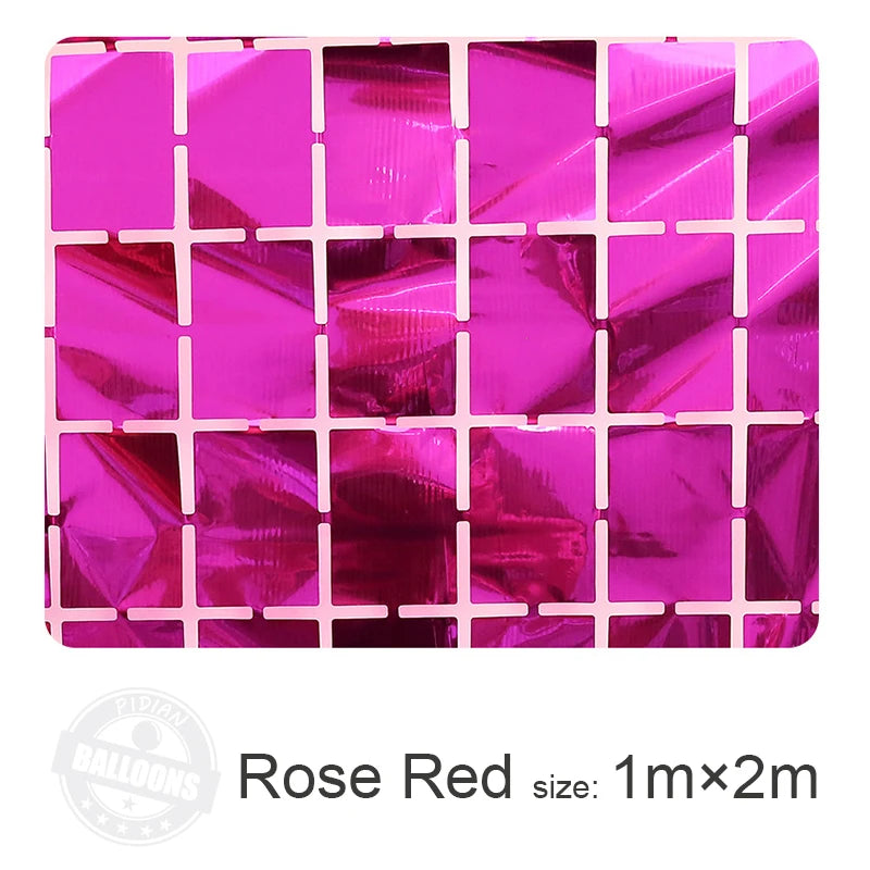 1m×2m Bright Square Rain Curtain Background Wall