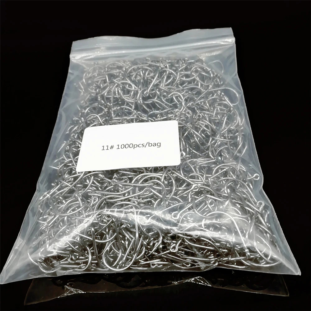 1000Pcs Barbed Circle Fishing Hooks Set