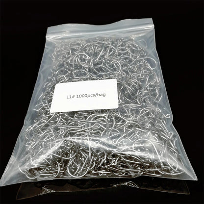 1000Pcs Barbed Circle Fishing Hooks Set