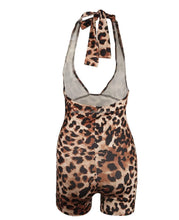 Deep V-neck Backless Leopard Print Sleeveless Jumpsuit