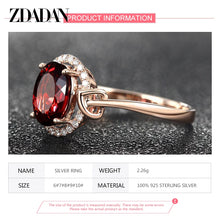 925 Sterling Silver Big Oval Ruby Zircon Ring