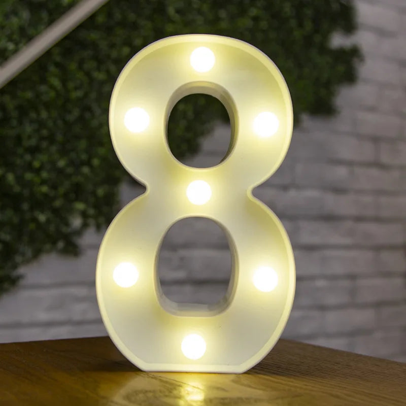Alphabet Letter & Number LED Marquee Lights - Warm White Light-Up Decor
