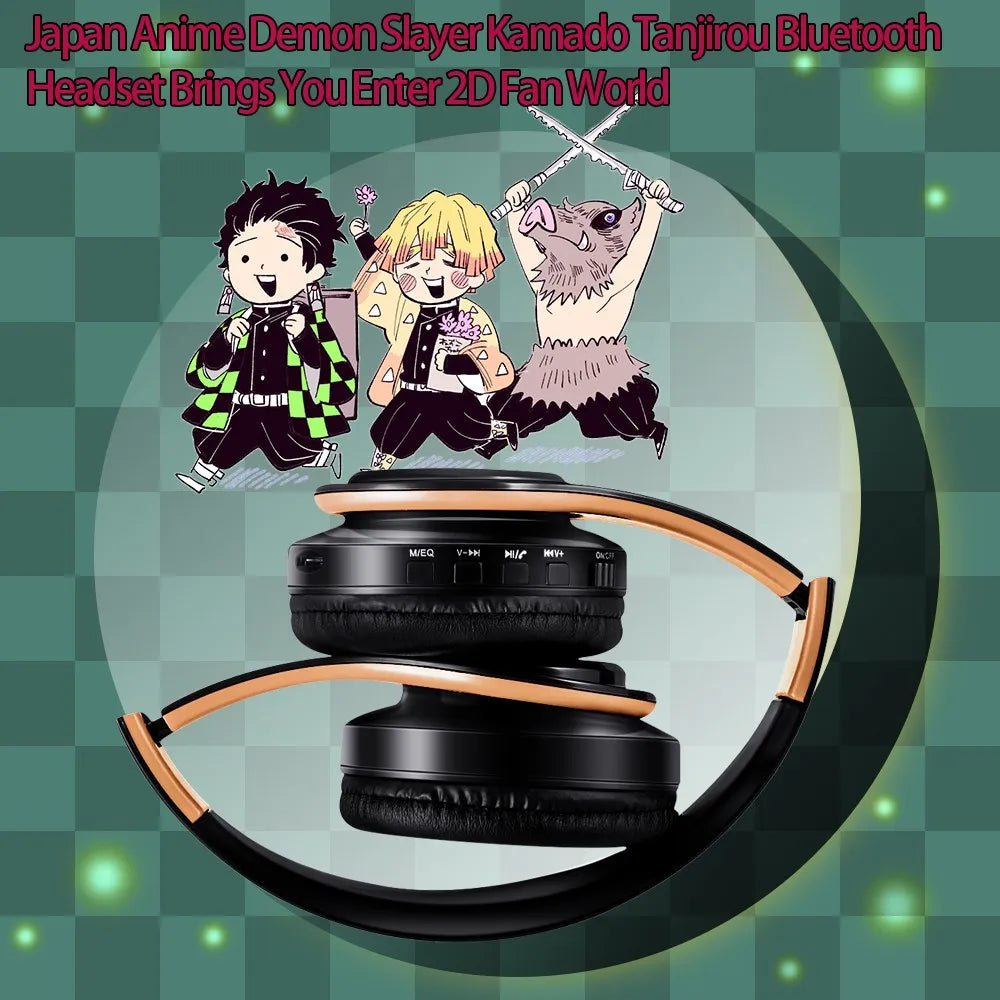 Anime Print Demon Slayer Headphones with Mic