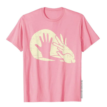 Unisex Funny Rabbit Shadow Play Hand Gesture Graphic T-Shirt
