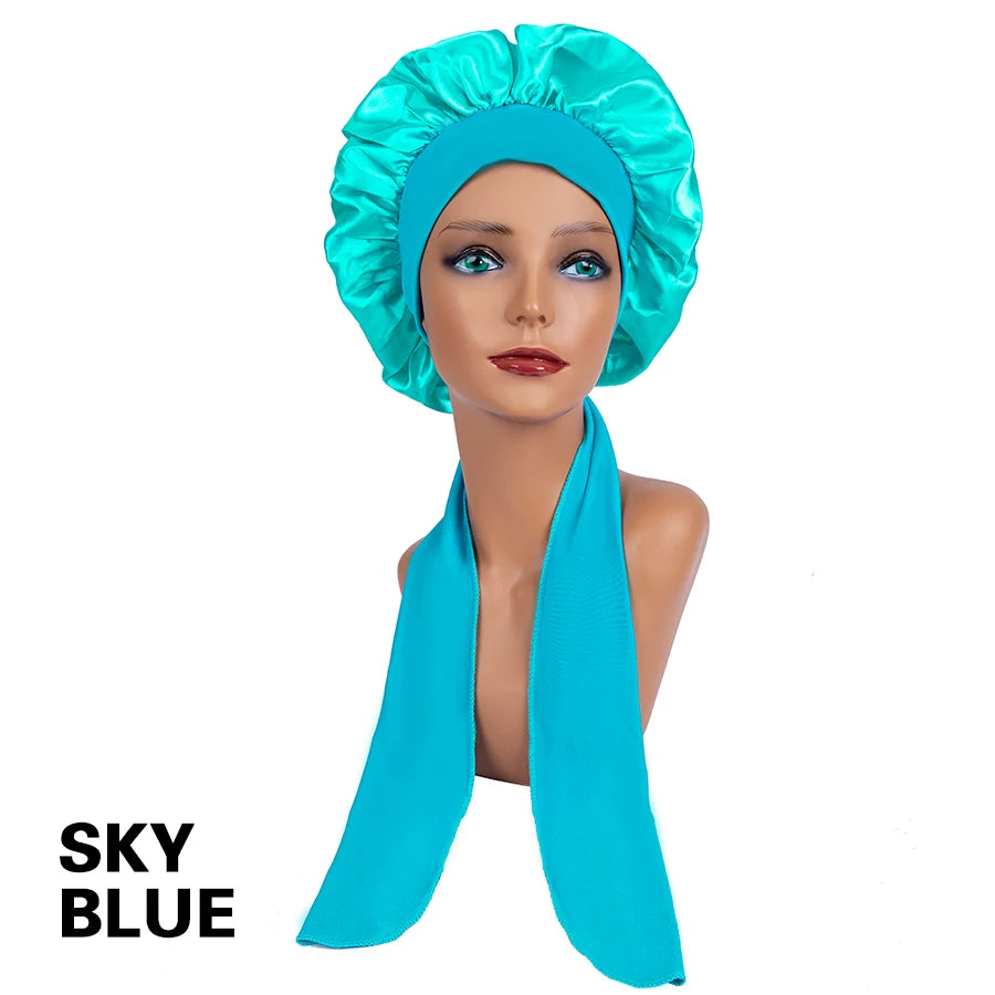 Satin Solid Color Sleeping Cap